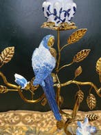 Kaarsenhouder (2) - polyresin, Metaal - Papegaaien kandelaar