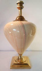 Lampe de table - Laiton et céramique - Attribué à Maison Le