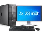 HP EliteDesk 800 G1 TWR i7 4e Gen + 2x 23 Monitor + 2 jaar, Ophalen of Verzenden, Nieuw, In_stock
