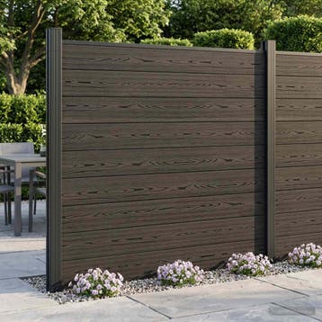 vidaXL Hekset 175 x 186 cm WPC en Aluminium Zwart, Verzenden
