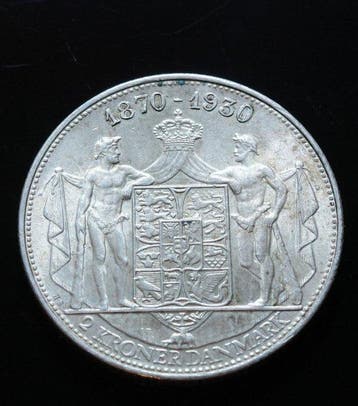 Denemarken. Christian X. 2 Kroner 1930 / Kings 60th, Timbres & Monnaies