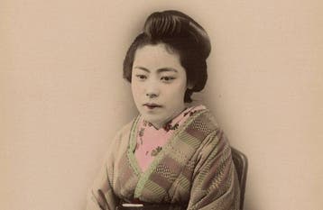 Enami, Farsari, Suzuki, Yokohama School (XIX) - Geisha with, Antiquités & Art