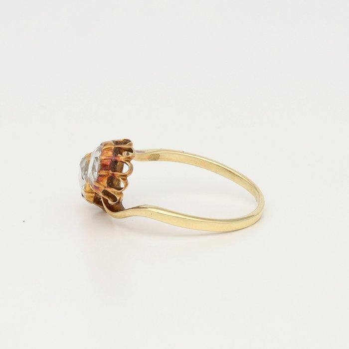 Ring - 14 karaat Geel goud - Toi et Moi, Handtassen en Accessoires, Ringen