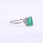 Zonder minimumprijs - Ring Platina - 1.40ct. tw. Smaragd -