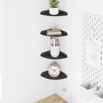vidaXL Zwevende plank met plank met opslag 4 pcs Zwart 15 x, Huis en Inrichting, Verzenden, Nieuw