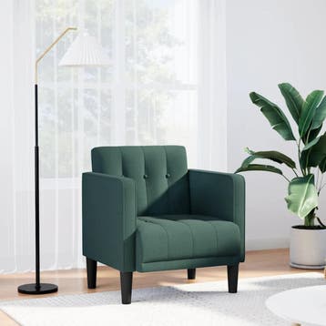 vidaXL Fauteuil met armleuningen Donkergroen 53 cm Stof, Verzenden