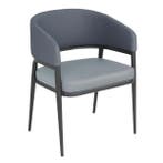 Stoelen | MERIDIAN | Stof/Staal | Greystone Blue | Zwart, Verzenden, Nieuw in verpakking
