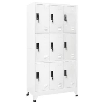 vidaXL Lockerkast 90x45x180 cm staal wit, Verzenden
