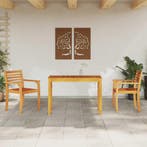 vidaXL Tuin Eettafel Set 3 pcs Bruin Massief Acacia Hout, Verzenden