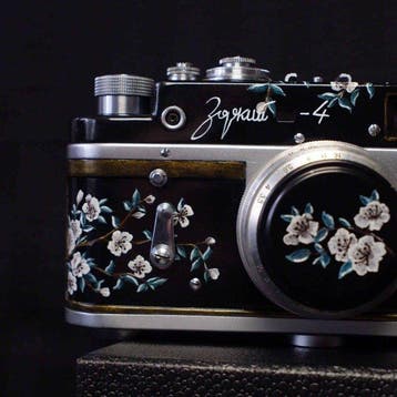 KMZ Krasnogorsk Zorki-4 - Custom Hand-Painted Floral Lacquer