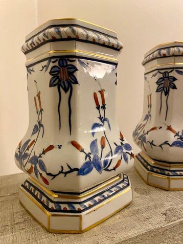 Paar Kutani-vazen Eisen - Porselein - Japan - Shwa periode