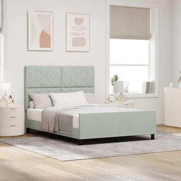 vidaXL Boxspring bed met hoofdeinde Lichtgrijs 160 x 200 cm, Verzenden, Nieuw