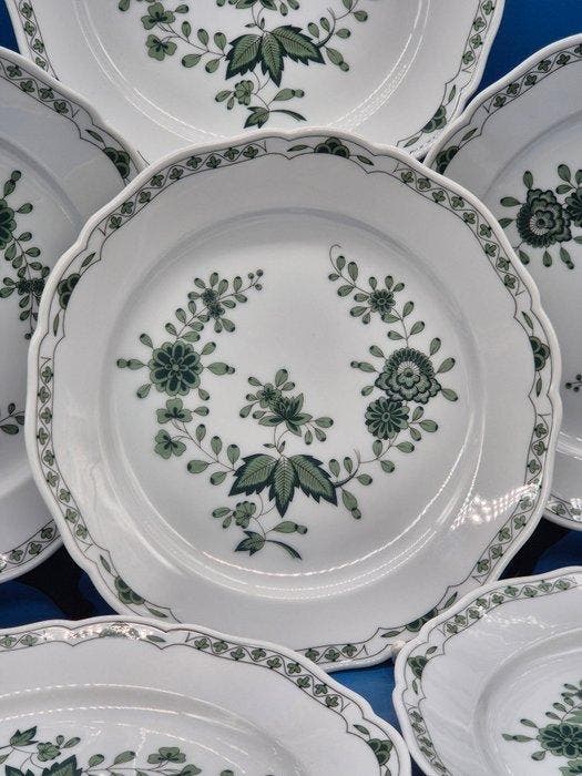 Hutschenreuther Schlossgarten – 6 Suppenteller – Porzellan, Antiquités & Art, Antiquités | Meubles | Tables