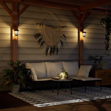 vidaXL Wandlantaarns voor buiten 2 st solar flikkerende vlam, Tuin en Terras, Verzenden, Nieuw