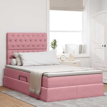 vidaXL Opslag bed met matras met matras Roze 120 x 200 cm, Verzenden, Nieuw