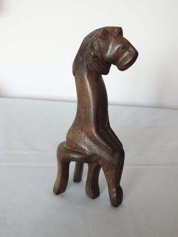 Afrikaanse uit hout gesneden dierenfiguren (5 stuks),, Antiek en Kunst