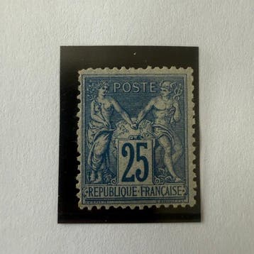 France - Yvert 79 Sage 25c bleu en neuf * avec charnière.
