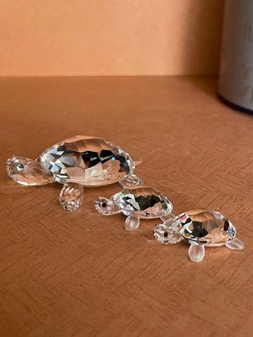 Swarovski - Beeldje - Schildpadden Familie (3) - Kristal, Antiek en Kunst
