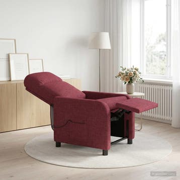 vidaXL Massage Relaxstoel Wijnrood Stof, Verzenden