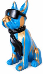 Blauwe Hond met gouden drip – 28 cm, Verzenden