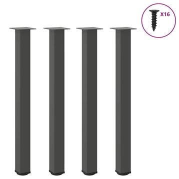 vidaXL Bartafelpoten 4 st 100-102 cm staal antraciet, Verzenden, Nieuw