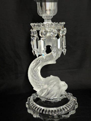 Baccarat - Kandelaar Dauphin 58 cm hoog - Kristal -, Antiek en Kunst