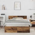 vidaXL Bedframe met hoofdeinde Oudhout 193 x 125 x 70 cm, Verzenden