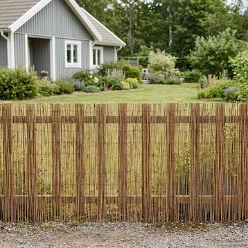 vidaXL Tuinhek Gecarboniseerd 500 x 90 cm Riet, Tuin en Terras, Verzenden, Nieuw