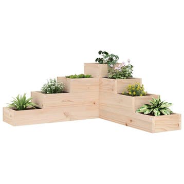 vidaXL Plantenbak 4-laags 80,5x79x36 cm massief grenenhout, Verzenden