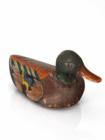 Lokeend - Antique Hand-Carved Wooden Duck Decoy ca.