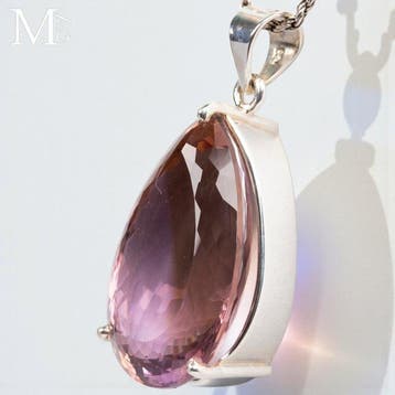Grote ametrine-hanger – facetgeslepen druppelvorm –