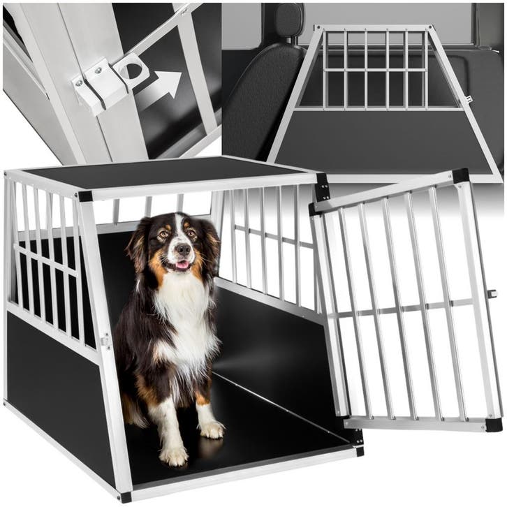 Hondenbench single met schuine achterwand - zwart, Animaux & Accessoires, Maisons pour chiens, Envoi