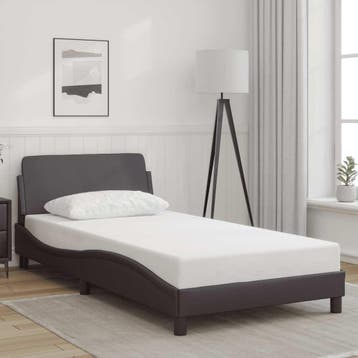 vidaXL Bedframe Dover kunstleer grijs 100x200 cm, Verzenden, Nieuw