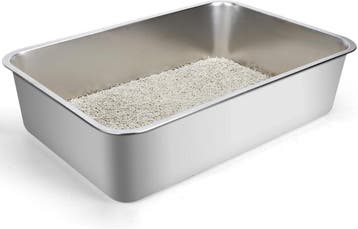Kattenbak - Kattentoilet - RVS - 60x40x15 cm - Nobleza, Verzenden