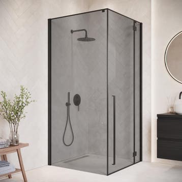 Douchecabine Vancouver 90 x 90 x 190 cm Zwart Rookglas, Verzenden
