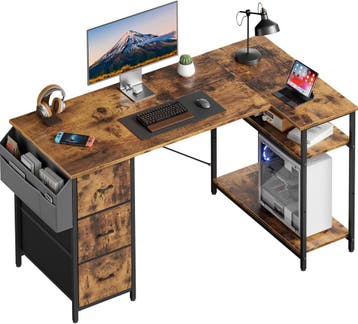 Bureau - Computertafel - Computerbureau - 140x78 cm - Bruin, Huis en Inrichting, Bureaus, Verzenden, Nieuw