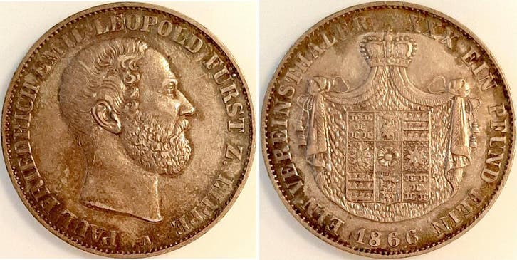 1 Vereinstaler, daalder Duitsland 1 Vereinsthaler Paul Fr..., Postzegels en Munten, Munten | Europa | Niet-Euromunten, België