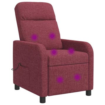 vidaXL Massage Relaxstoel Wijnrood Stof, Verzenden, Nieuw