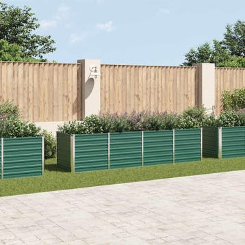 vidaXL Plantenbak verhoogd 320x80x77 cm gegalvaniseerd staal, Verzenden, Nieuw