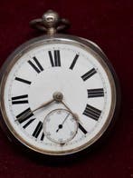 Zakhorloge Zilver - Fraaie wijzerplaat - dubbele zilveren, Nieuw