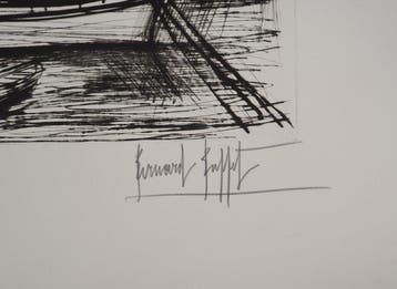 Bernard Buffet (1928-1999) - Bateau Terre-Neuvas, Antiquités & Art