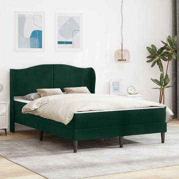 vidaXL Bedframe met hoofdeinde Donkergroen 120 x 200 cm, Huis en Inrichting, Slaapkamer | Bedden, Verzenden, Nieuw