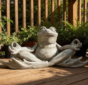 Unknown - Figure - Meditating Frog Statue - Résine