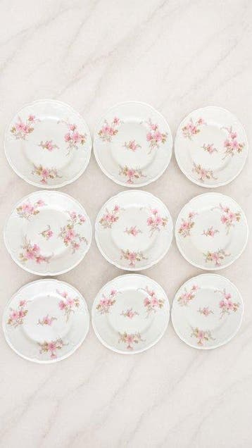 Limoges - 9 assiettes en porcelaine de Limoges, signé GDA