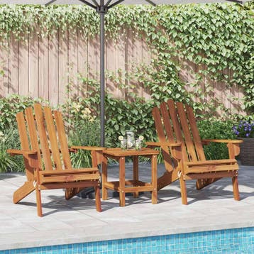 vidaXL Tuinstoelen Adirondack 2 st massief acaciahout, Tuin en Terras, Verzenden, Nieuw