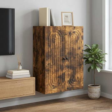 vidaXL Wandkast Gerookt eiken 66 x 34,5 x 90 cm Bewerkt hout, Verzenden, Nieuw