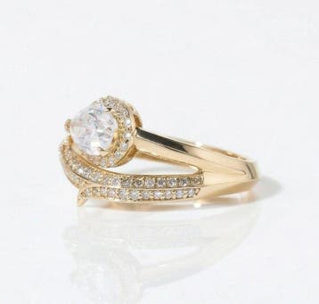 Bague tendance - 14 carats Or jaune - 1.07ct. tw. Diamant