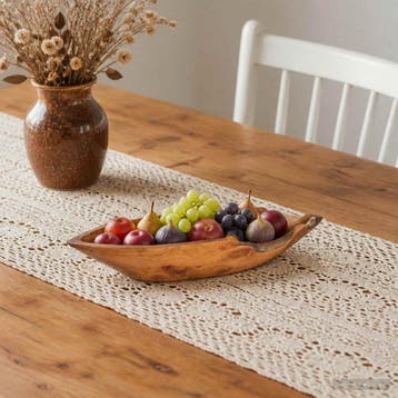 vidaXL Fruitschaal JEPARA Teakbruin 61 x 21 x 11 cm, Verzenden, Nieuw