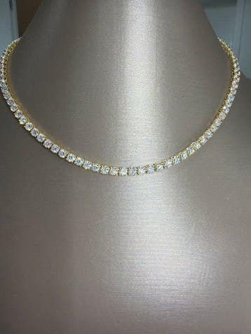 Halsketting - 14 karaat Geel goud - 20.05ct. tw. Diamant