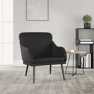 vidaXL Fauteuil 63x76x80 cm kunstleer zwart, Verzenden, Nieuw